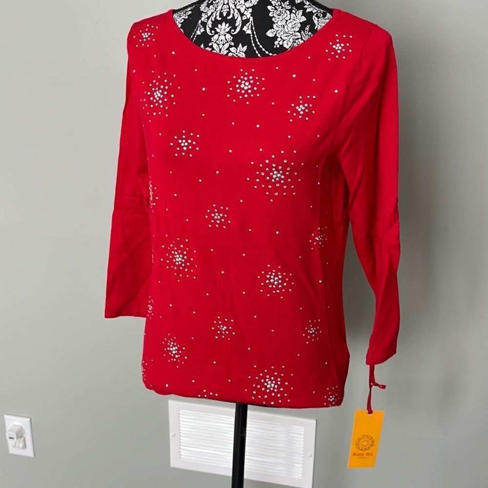 Ruby Rd . Red with Silver Longsleeve